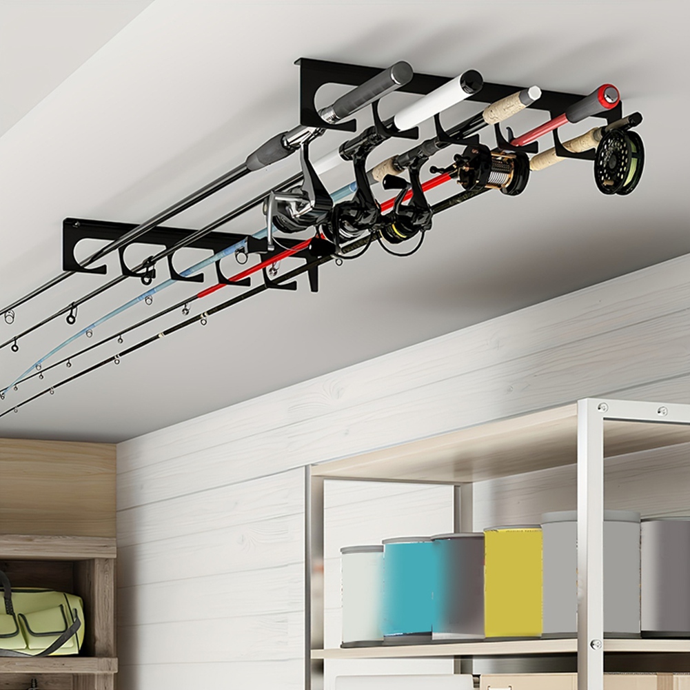 Fishing Rod Rack - B48B-벽/천장 장착 낚싯대 금속 홀더- 2개
