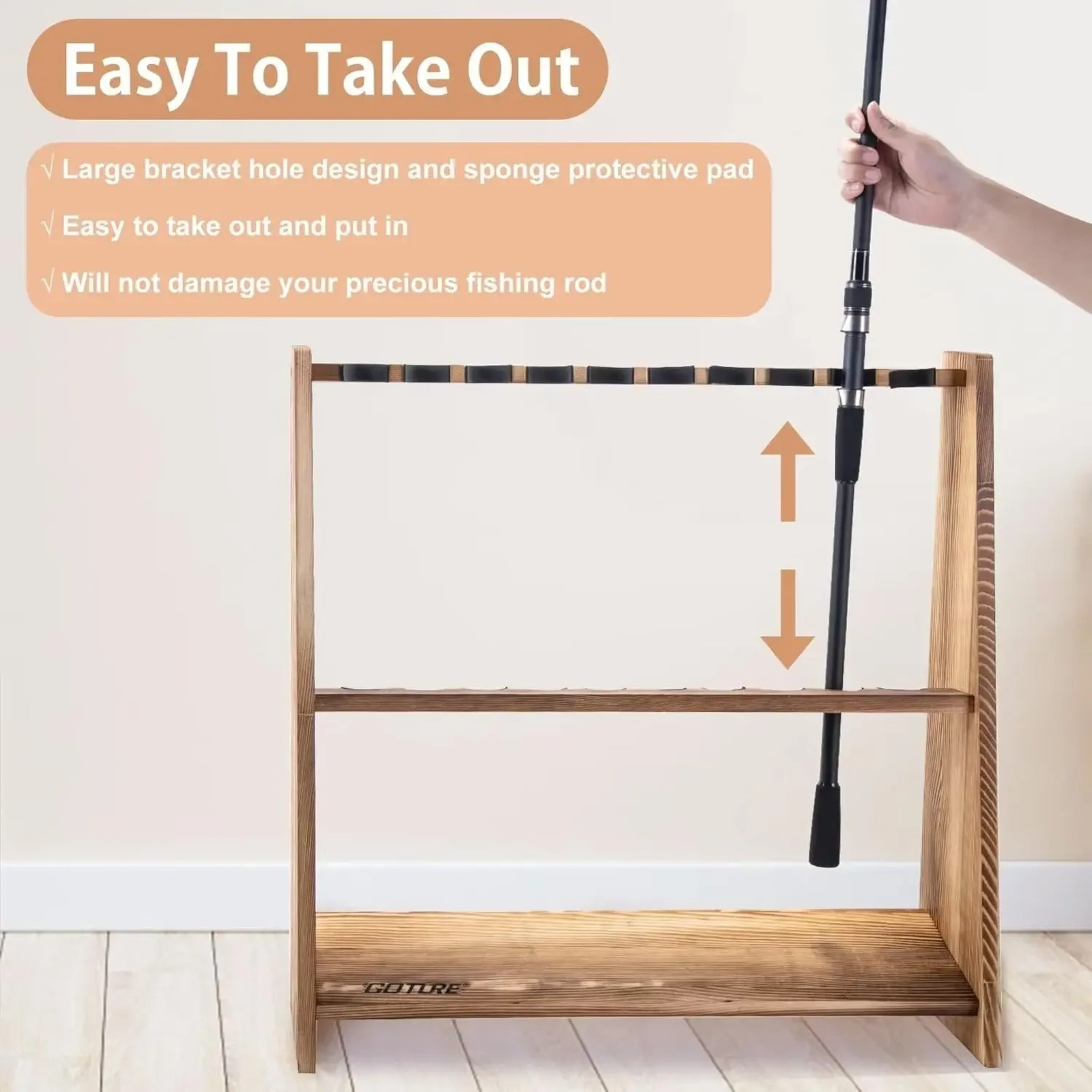 고투어 탄화소나무 낚싯대 거치대 10슬롯 플로어형 낚싯 - Fishing Rod Rack 리뷰 및 가격