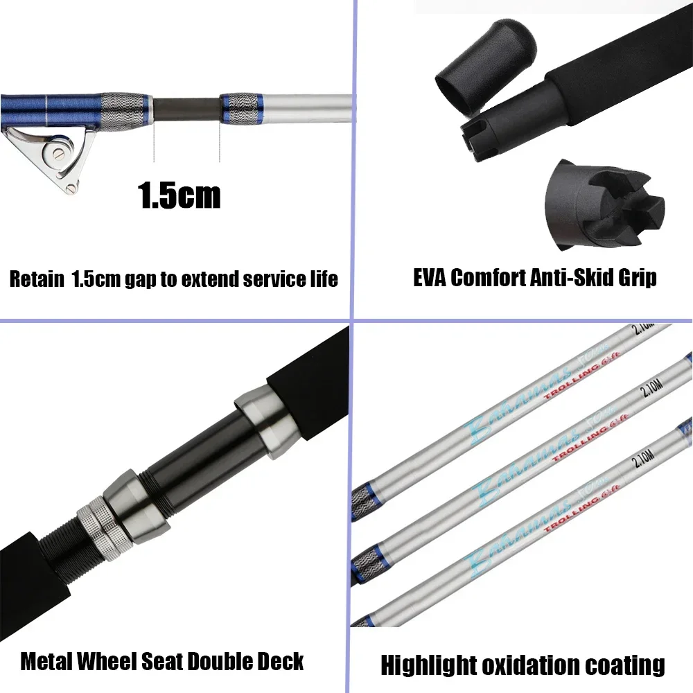1.98M 2.1M 바닷물 스피닝 빅 게임 낚싯대 50 - Fishing Rod Surf 리뷰 및 가격