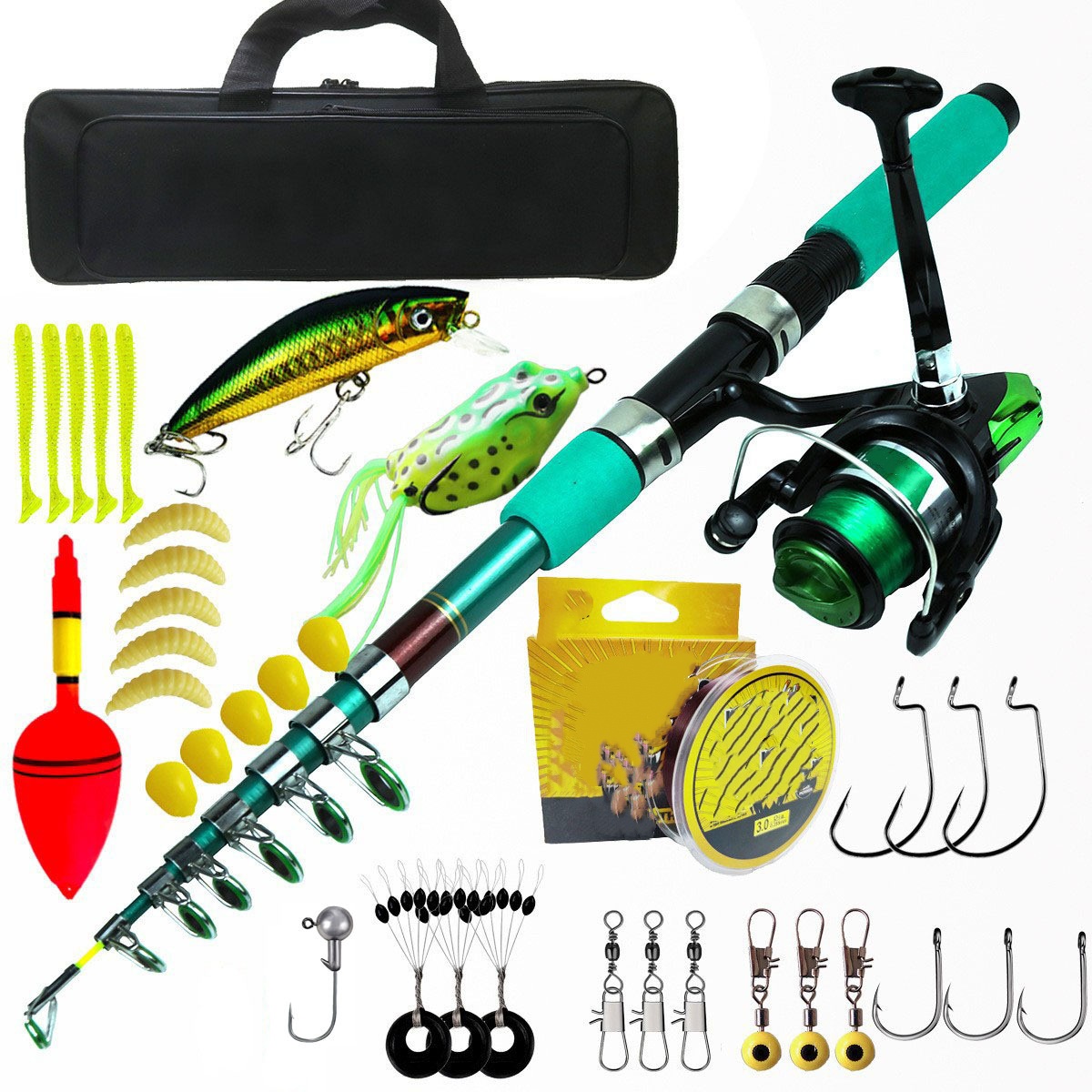 휴대용 초경량 잉어 텔레스코픽 스피닝 낚싯대 릴 콤보  - Fishing Rod Telescopic 리뷰 및 가격
